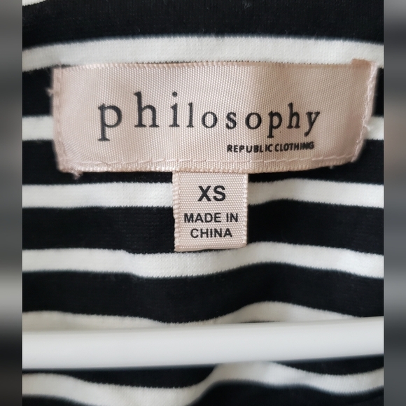 Philosophy Republic Clothing Women’s Black White Stripe Blazer - Picture 2 of 3